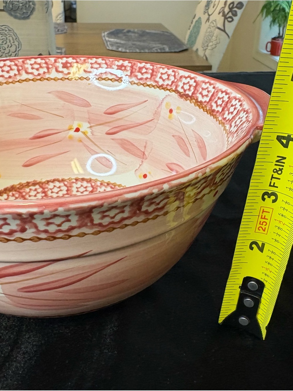Temp- Tations Old World Cranberry Handled Round Serving Bowl - Picture 5 of 6